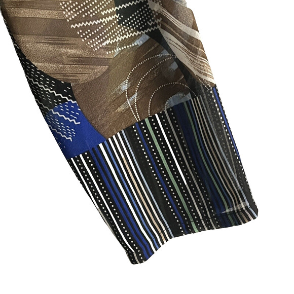 Womans Midi Dress SZ L Geometric Art Multi-Color Party Casual Flowy Colorful - Picture 5 of 15